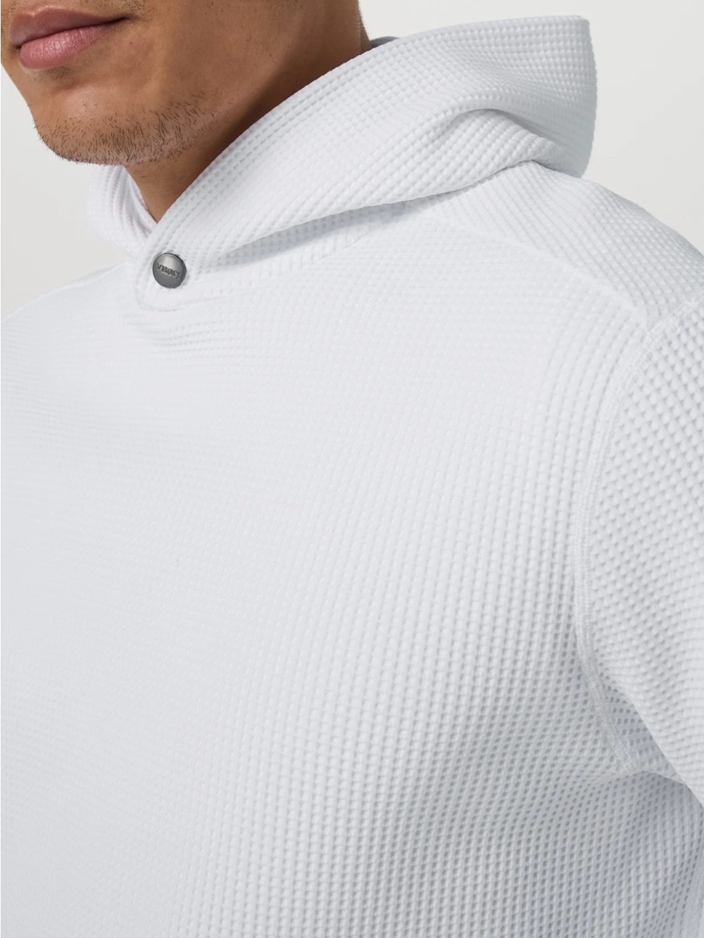 Vuori Men's White Hooded Waffle Pullover - Picture 3 of 10